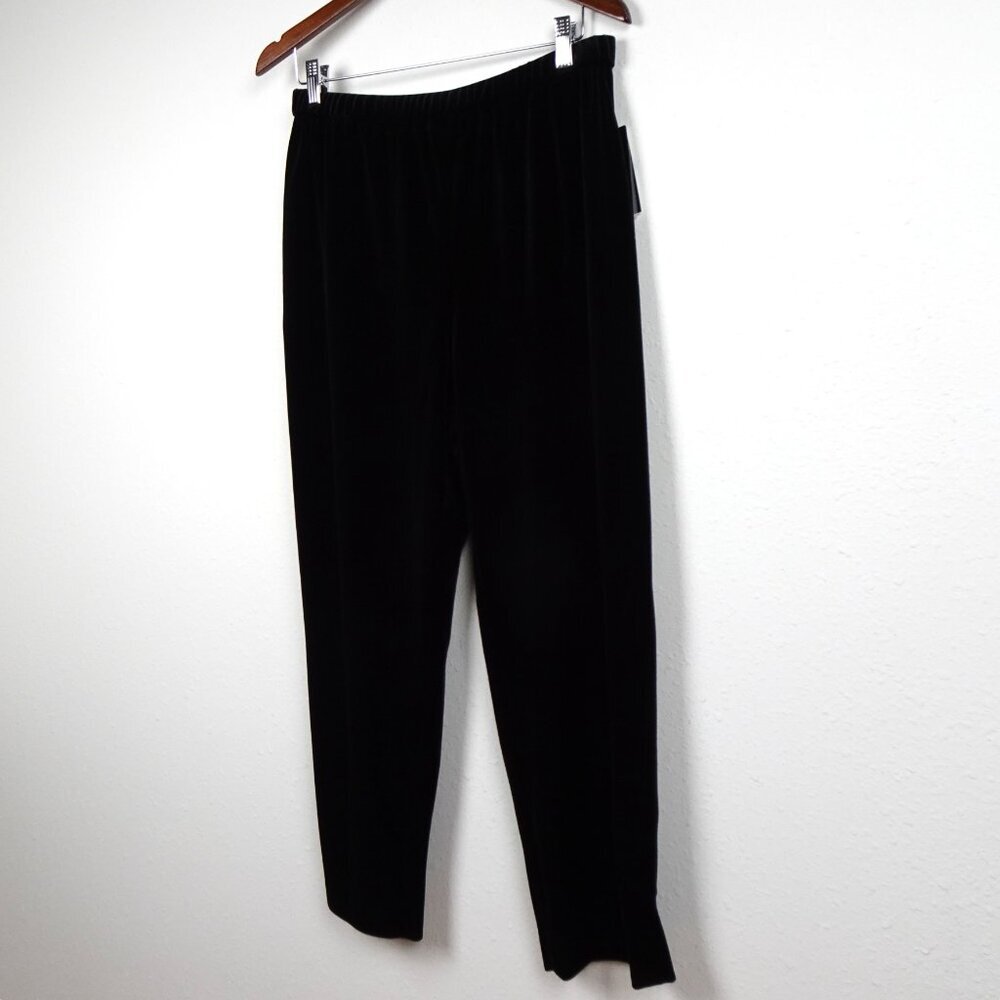Alex Evenings Velvet Pants Women's Petite Size XLP Black Evening Cocktail - Picture 3 of 8